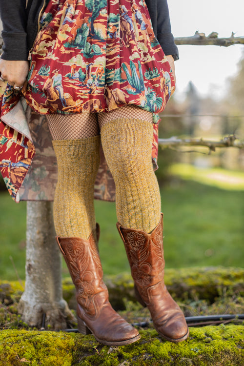 The Alaskan Thigh High – Merino Wool Socks - Gold