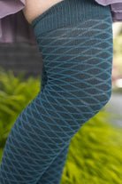 Longer Diamond Wave Extraordinary Socks - Teal