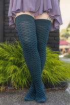 Longer Diamond Wave Extraordinary Socks - Teal