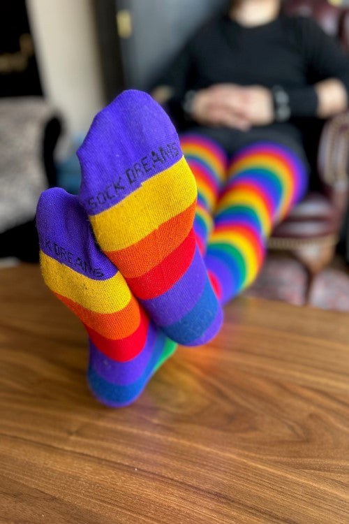 Extraordinary Radiant Rainbows Thigh High Socks – Sock Dreams