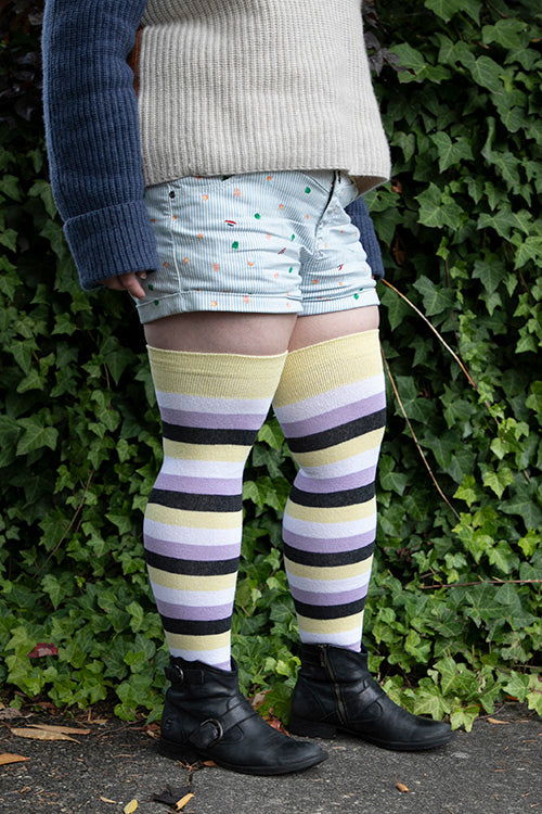 Pride Stripes Extraordinary Thigh High Socks - nonbinary