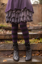 Imperfect! Striped Extraordinary Thigh High - Plum/Black