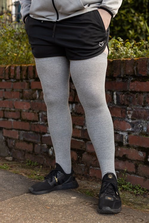 Longer Extraordinary Thigh High Socks - Grey