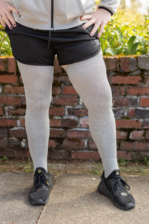 Longer Extraordinary Thigh High Socks - Grey