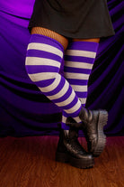 Oops! Longer Extraordinary Programming Socks - Purple/White