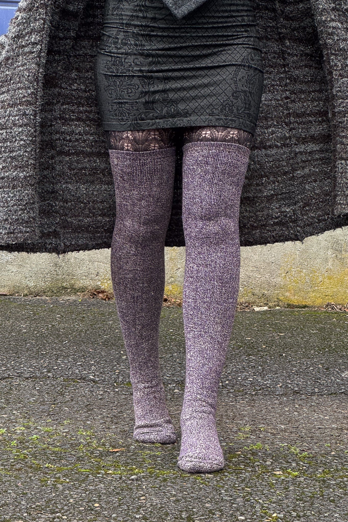 The Alaskan Thigh High – Merino Wool Socks - Purple