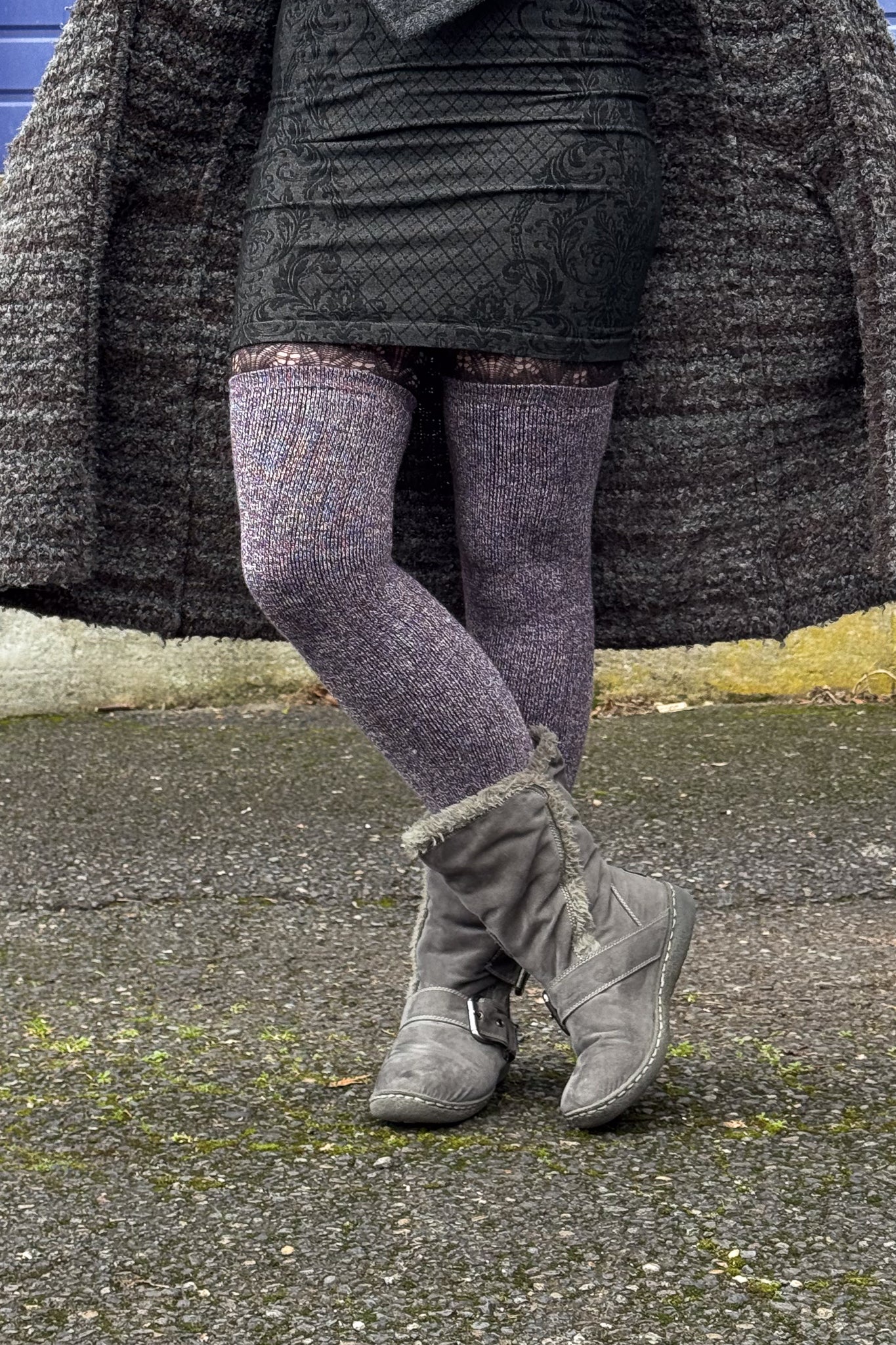 The Alaskan Thigh High – Merino Wool Socks - Purple