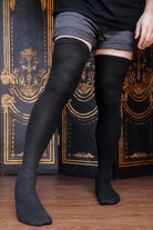 XL Foot Longer Extraordinary Thigh High in black