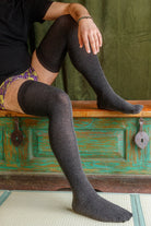 XL Foot Longer Extraordinary Thigh High in Dark Charcoal