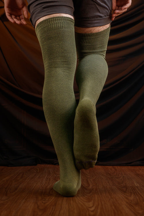 XL Foot Longer Extraordinary Thigh High - Olive