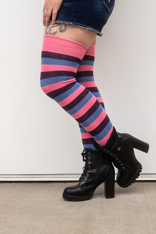 Oops! Not-So-Bi Pride Stripes Extraordinary Thigh High
