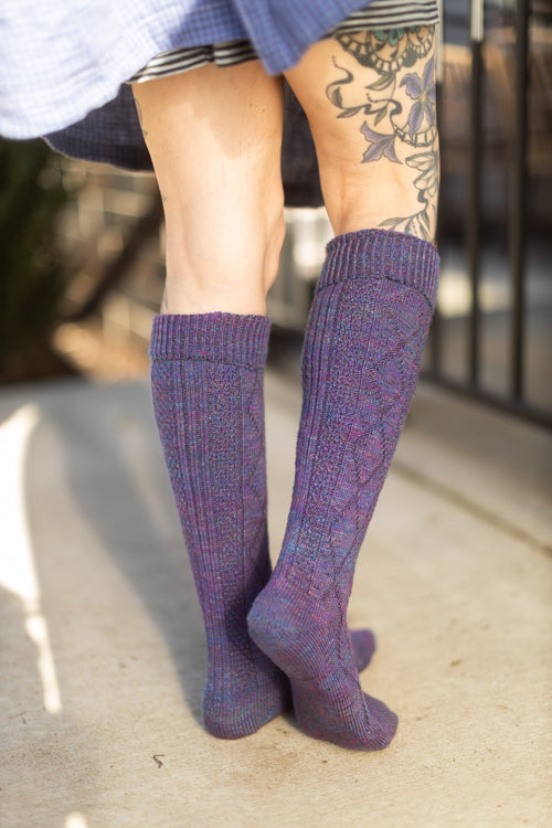 Astral Knit Diamond Rib Socks