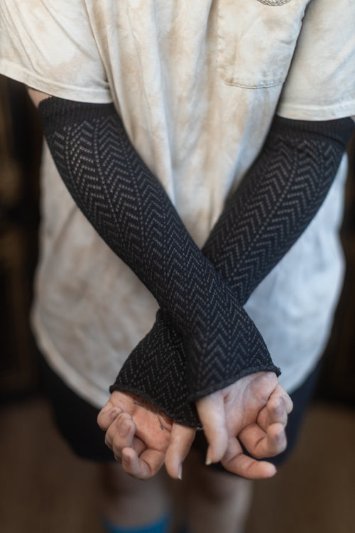 Chevron Sleeves - Black & Granite