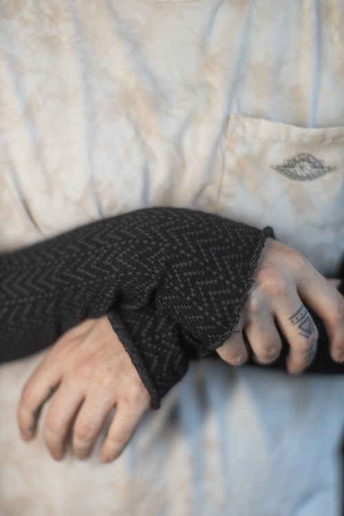 Chevron Sleeves - Black & Granite