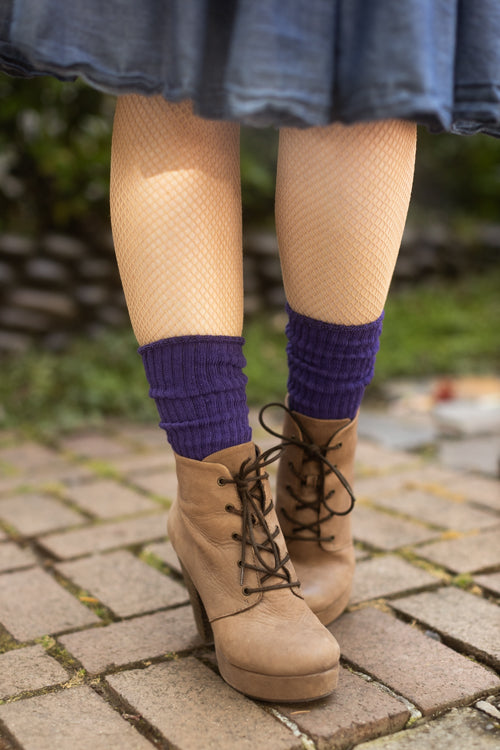 Classic Ribbed Bootsocks - Violet