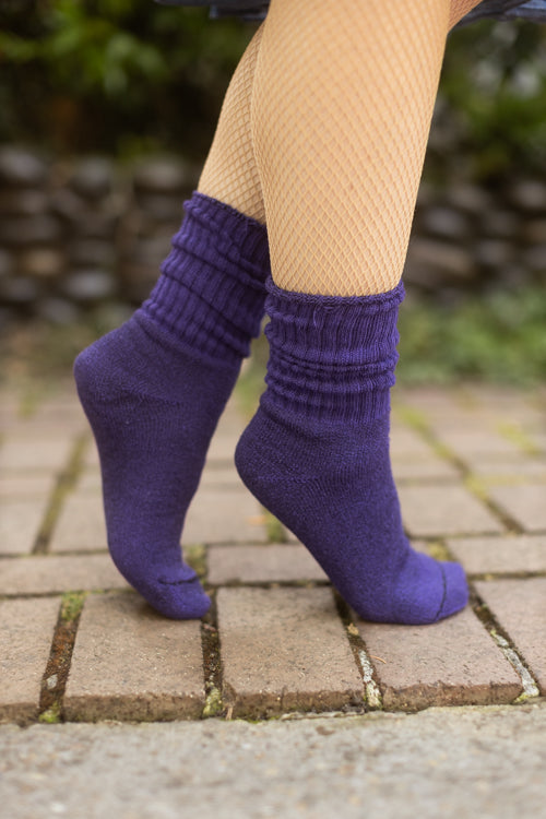 Classic Ribbed Bootsocks - Violet