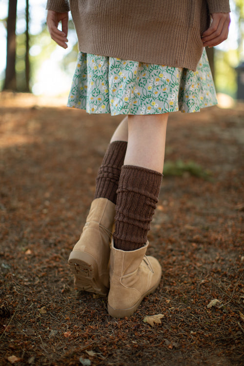 Cotton Slouch Socks - Dark Brown