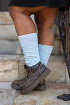 Cotton Slouch Socks - light blue