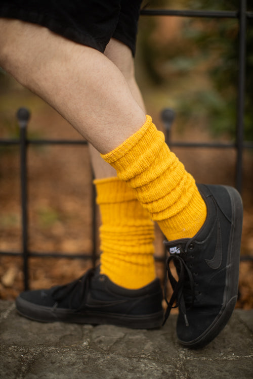 Cotton Slouch Socks - gold