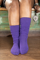 Cotton Slouch Socks - Violet