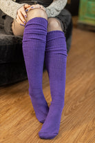 Cuffable Scrunchable Knee High Socks - Violet