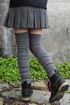 Long Cuffable Scrunchable Socks - Charcoal