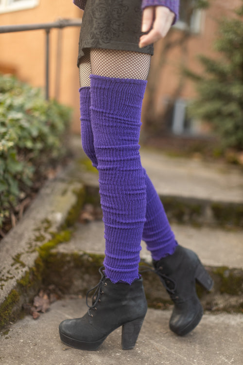 Long Cuffable Scrunchable Leg Warmers - Violet