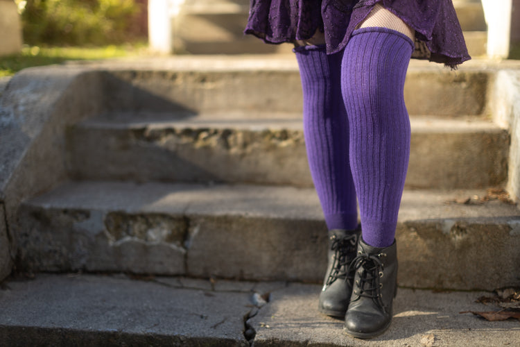 Longer Thicker Slouch Socks - Violet