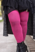 M45 Ribbed Thigh High with Roll Top