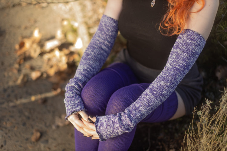 Marled Scrunchable Arm Warmer - Violet