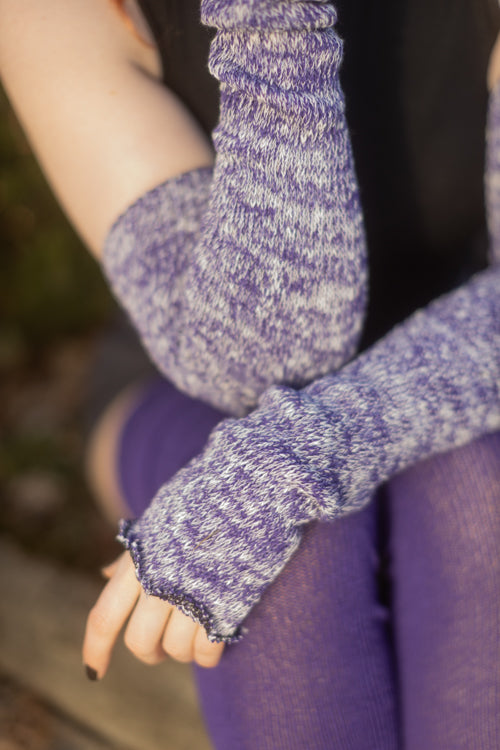 Marled Scrunchable Arm Warmer - Violet