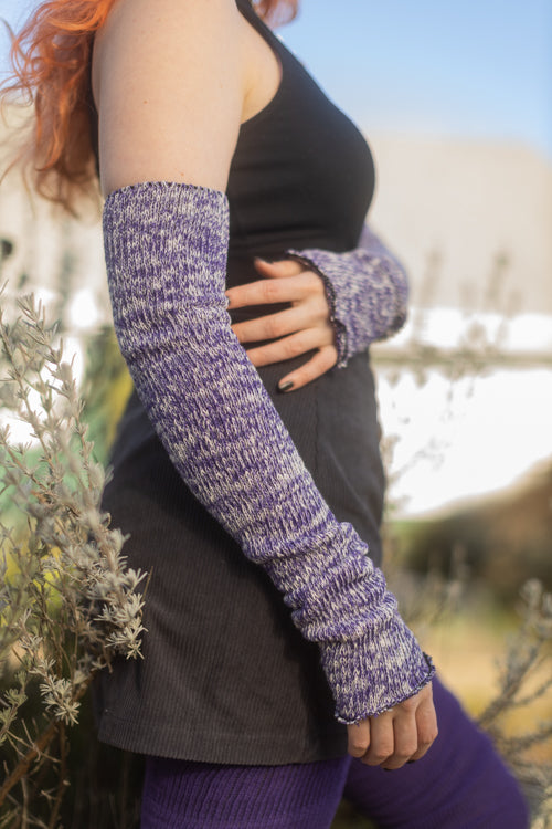 Marled Scrunchable Arm Warmer - Violet