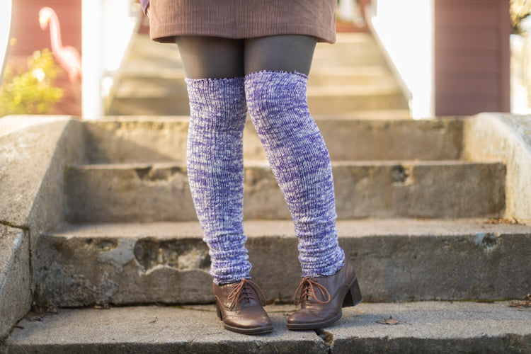 Marled Scrunchable Leg Warmer - Violet