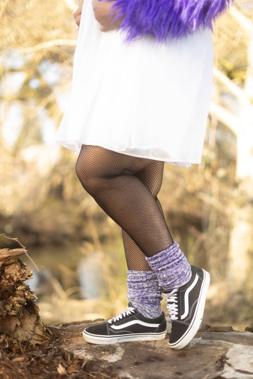 Marled Slouch Socks - Violet