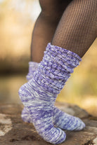 Marled Slouch Socks - violet