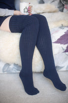 Ribbed M Stockings - Navy