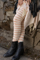 M Stripes Thigh High Socks - Toe Beans Pink & Sweet Cream