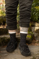 Tweed Knit Crew Socks - Black