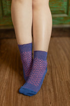 Shorty Chevron Anklet - Royal/Neon Pink