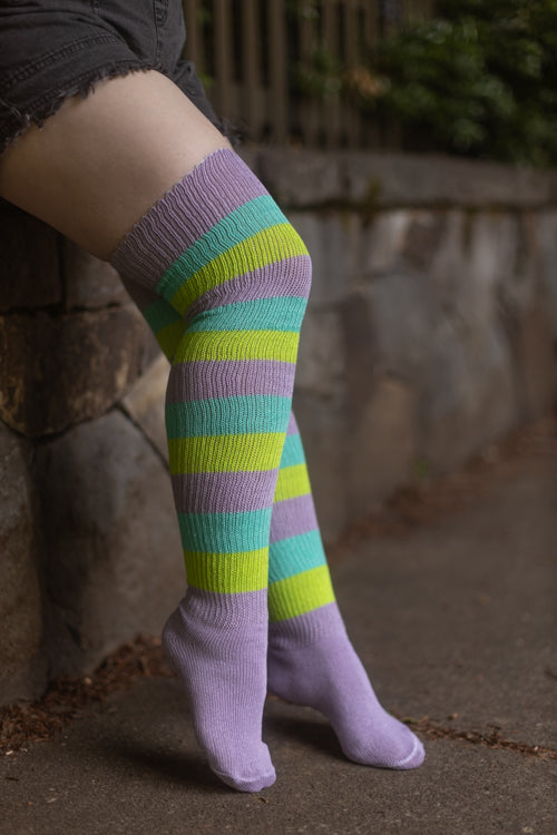 Sherbet Stripes Thigh High - Arctic Freeze