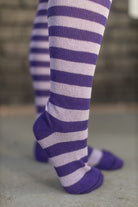 Super Stripes Thigh High Socks - Violet/Lilac