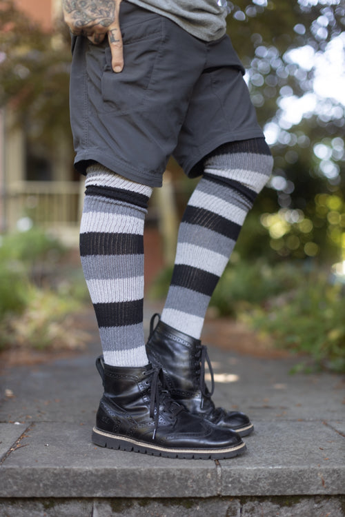 Shadow Stripes Thigh High Socks - Large