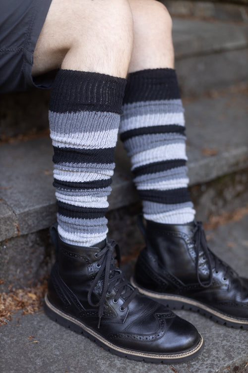 Shadow Stripes Thigh High Socks - Large