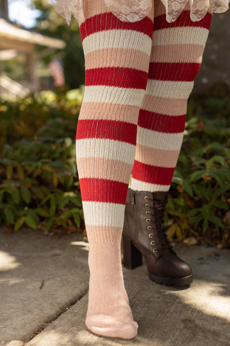 Strawberry Shortcake Stripes Thigh High Socks