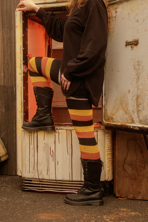Trick or Treat Stripes Thigh High