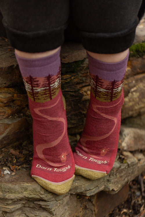 Northwoods Hiking Micro Crew - Cranberry