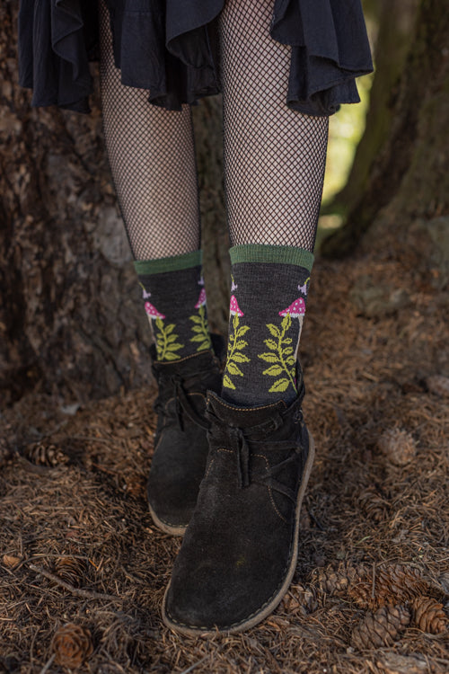 Mellow Mushrooms Wool Micro Crew