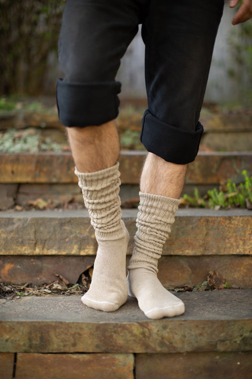 Cotton Slouch Socks - sand