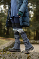 Ribbed Knit Leg Warmers - Denim