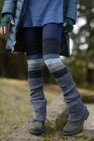 Ribbed Knit Leg Warmers - Denim